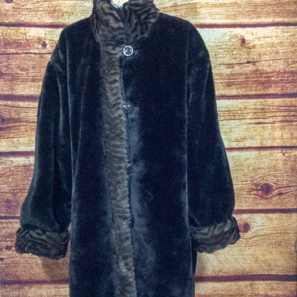 1960s oversized faux fur coat